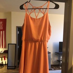 Peach colored dress